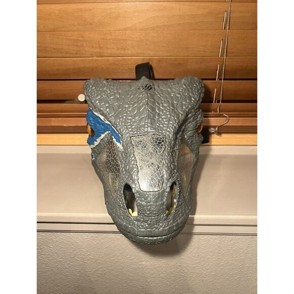 Jurassic World Chomp 'n Roar Mask Velociraptor Blue Mask 2017 - Tested Works - Picture 3 of 6